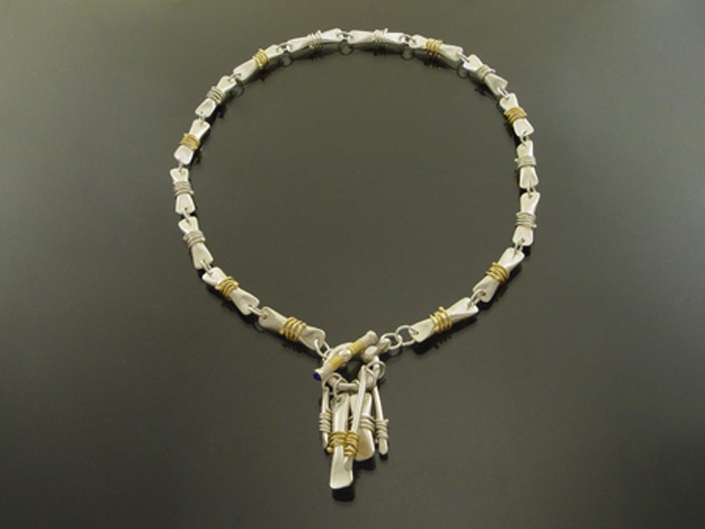 Cylinder with Dangles Necklace by Sana Doumet