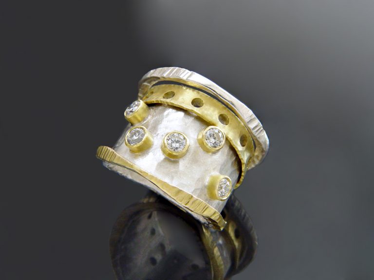 Pock-A-Diamonds Ring by Sana Doumet