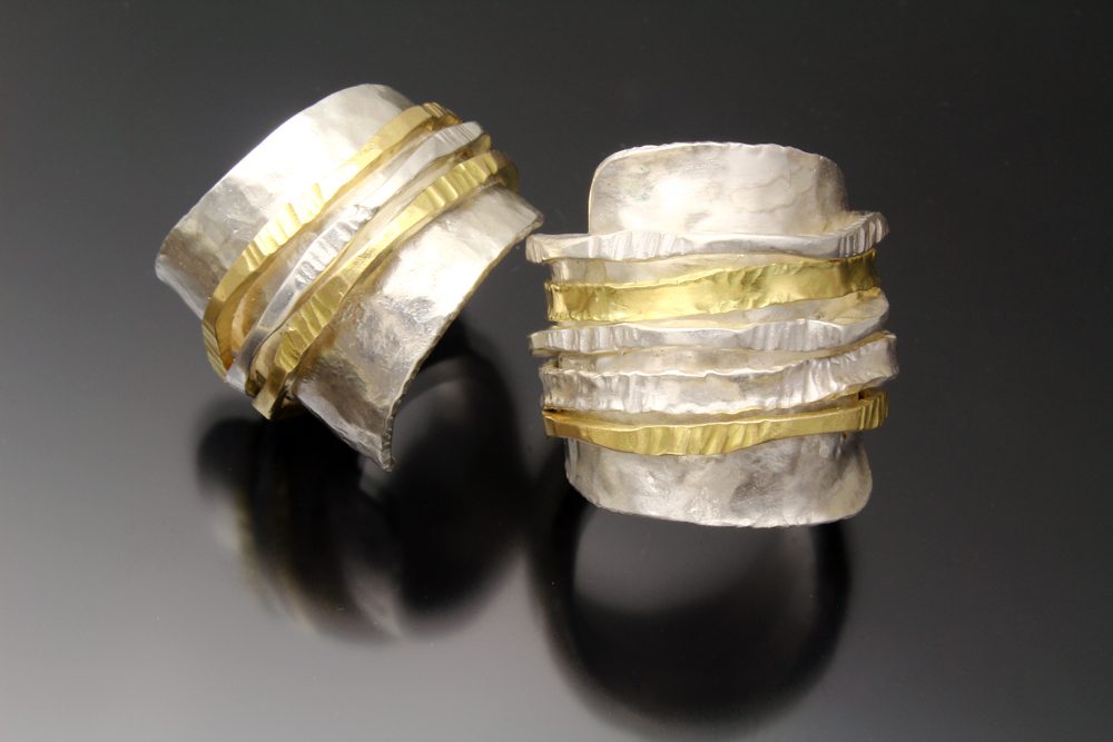 Ran Ring 1 and Lines in Motion Ring by Sana Doumet