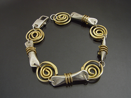 Spiral Cylinder Bracelet by Sana Doumet