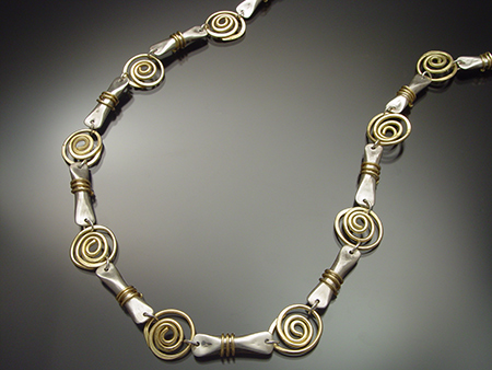 Spiral Cylinder Necklace 1 by Sana Doumet
