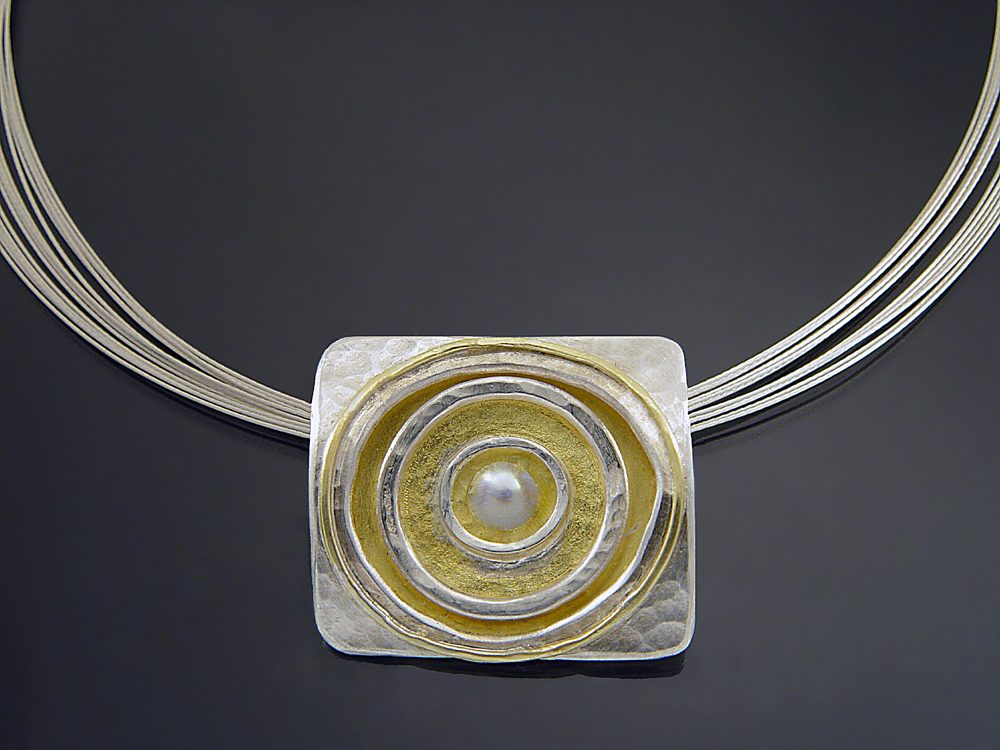 Sunrise Pendant with Pearl by Sana Doumet