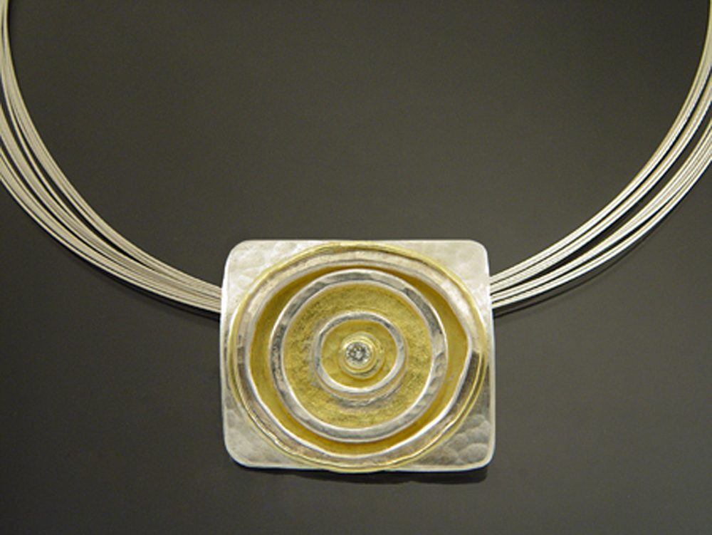 Sunrise Pendant with Diamond by Sana Doumet